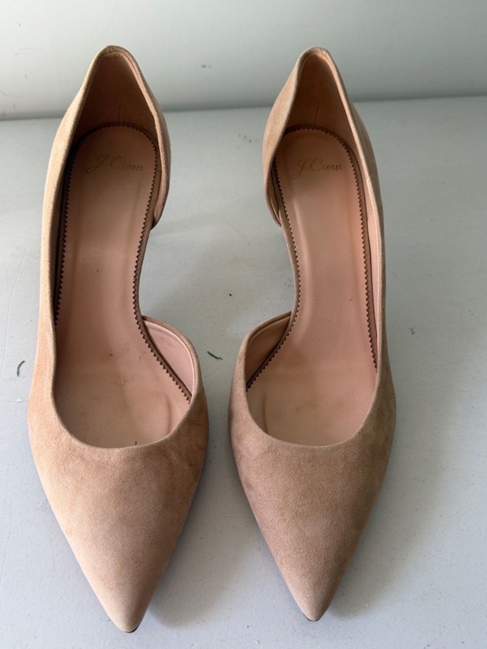 J. Crew Nude/Tan Suede Pointed-Toe Heels